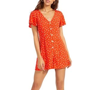 BBDakota Button Romper in Clementine